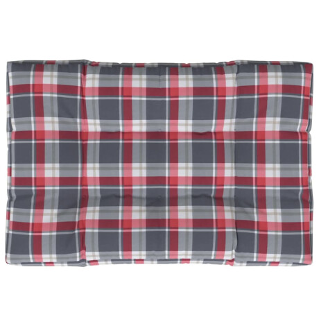 vidaXL Palletkussen 120x80x12 cm stof ruitpatroon rood afbeelding2 - 1