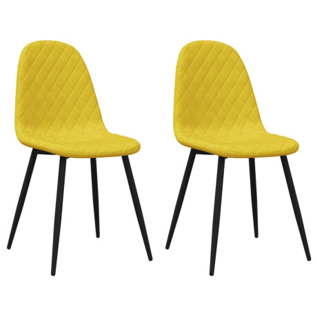 vidaXL Eetkamerstoelen 2 st fluweel mosterdgeel afbeelding2 - 1