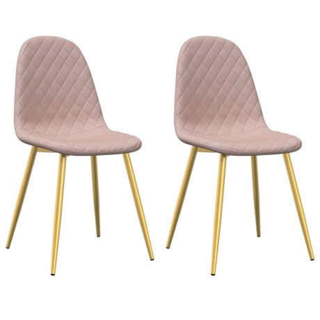 vidaXL Eetkamerstoelen 2 st fluweel roze afbeelding2 - 1
