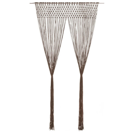 vidaXL Gordijn macramé 140x240 cm katoen taupe afbeelding2 - 1