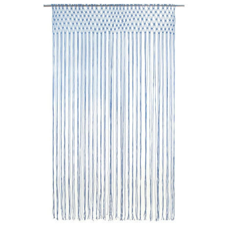 vidaXL Gordijn macramé 140x240 cm katoen blauw afbeelding2 - 1