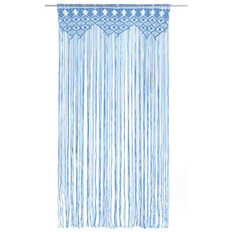 vidaXL Gordijn macramé 140x240 cm katoen blauw afbeelding2 - 1