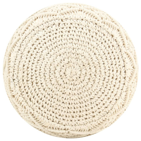 vidaXL Poef macramé handgemaakt 45x30 cm katoen afbeelding2 - 1