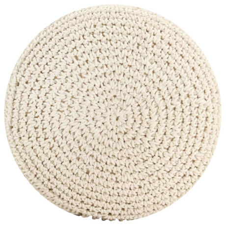 vidaXL Poef macramé handgemaakt 45x30 cm katoen afbeelding2 - 1