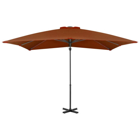 vidaXL Zweefparasol met aluminium paal 250x250 cm terracottakleurig afbeelding2 - 1