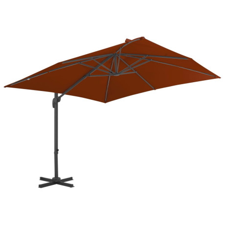 vidaXL Zweefparasol met aluminium paal 300x300 cm terracottakleurig afbeelding2 - 1