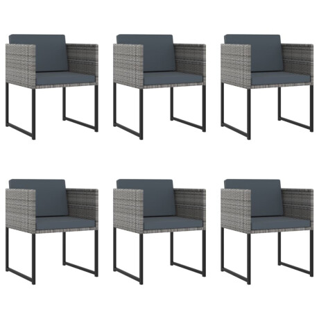 vidaXL 11-delige Tuinset met kussens poly rattan grijs afbeelding2 - 1