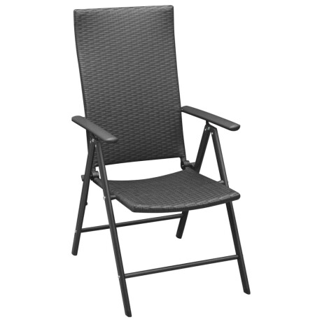 vidaXL Tuinstoelen 4 st poly rattan zwart afbeelding2 - 1