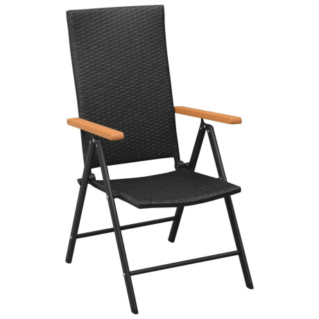 vidaXL Tuinstoelen 4 st poly rattan zwart afbeelding2 - 1