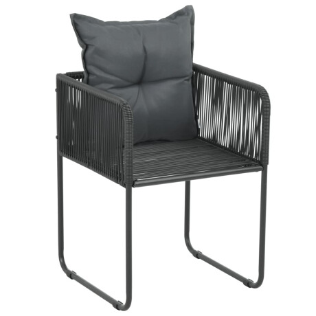 vidaXL Tuinstoelen 6 st met kussens poly rattan zwart afbeelding2 - 1