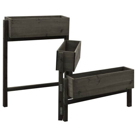 vidaXL Plantenbak inklapbaar 60x14x75 cm massief vurenhout grijs afbeelding2 - 1