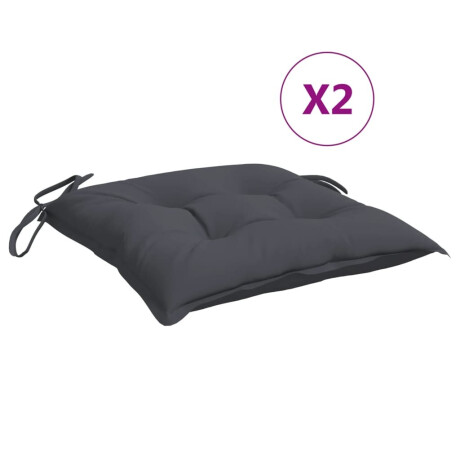 vidaXL Stoelkussens 2 st 40x40x7 cm oxford stof antracietkleurig afbeelding2 - 1