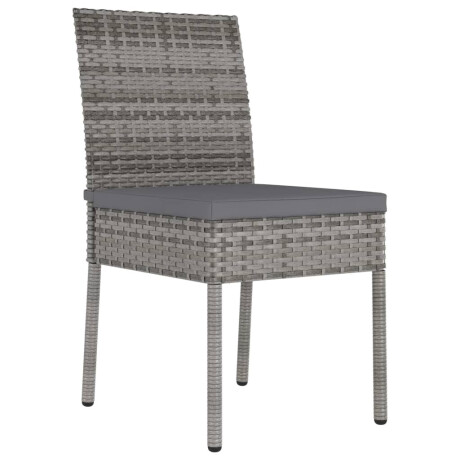 vidaXL Tuinstoelen 2 st poly rattan grijs afbeelding2 - 1
