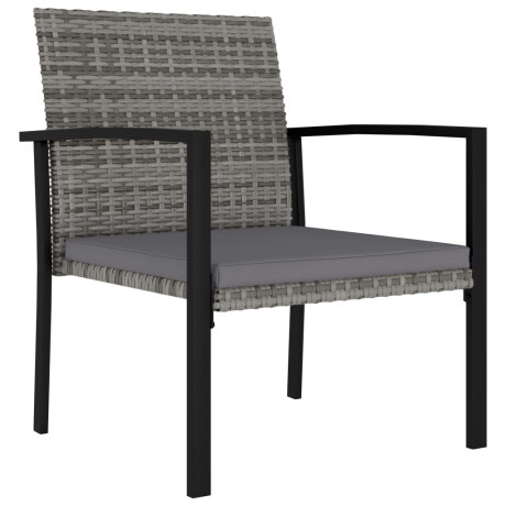 vidaXL Tuinstoelen 2 st poly rattan grijs afbeelding2 - 1