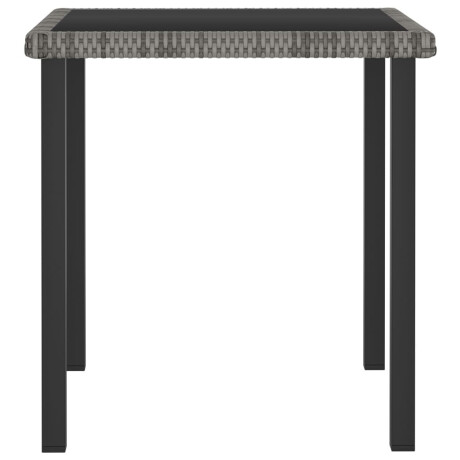 vidaXL Tuintafel 70x70x73 cm poly rattan grijs afbeelding2 - 1