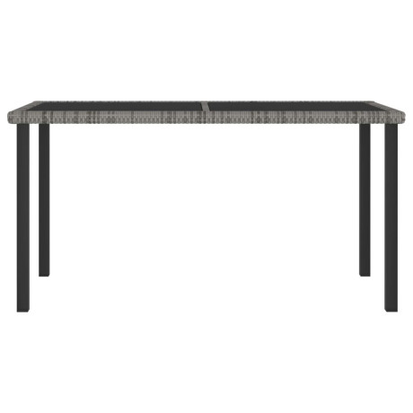 vidaXL Tuintafel 140x70x73 cm poly rattan grijs afbeelding2 - 1