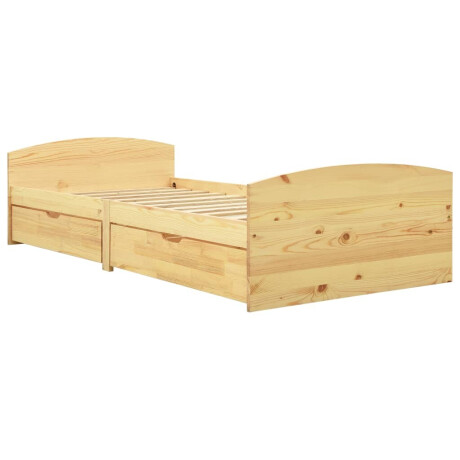 vidaXL Bedframe met 2 lades massief grenenhout 90x200 cm afbeelding2 - 1