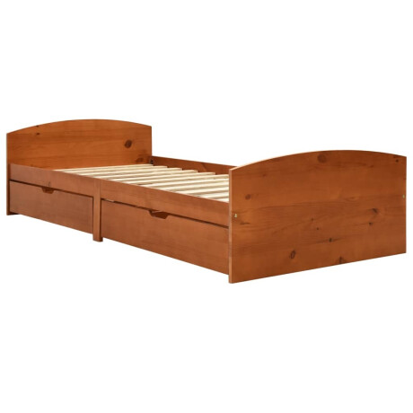 vidaXL Bedframe met 2 lades massief grenenhout honingbruin 90x200 cm afbeelding2 - 1
