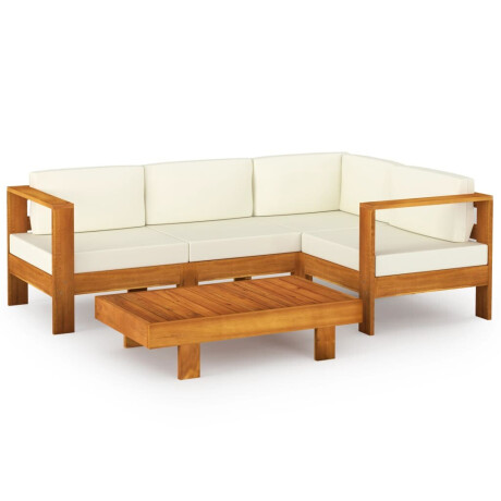 vidaXL 5-delige tuinloungeset met kussens 100x60 cm acaciahout afbeelding2 - 1