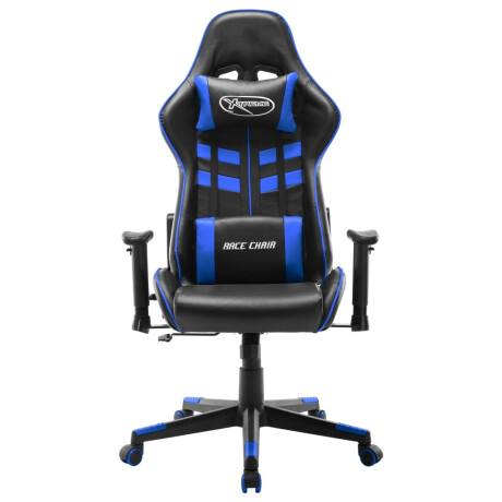 vidaXL Gamestoel kunstleer zwart en blauw afbeelding2 - 1