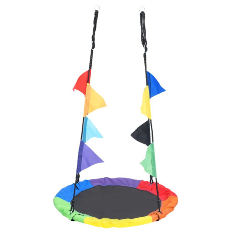 vidaXL Nestschommel met vlaggetjes 100 cm regenboogkleurig afbeelding2 - 1