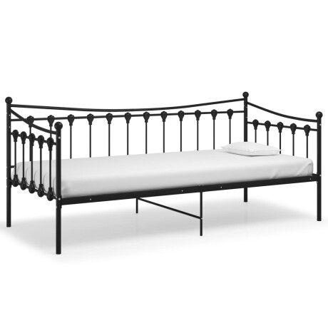 vidaXL Slaapbank metaal zwart 90x200 cm afbeelding2 - 1