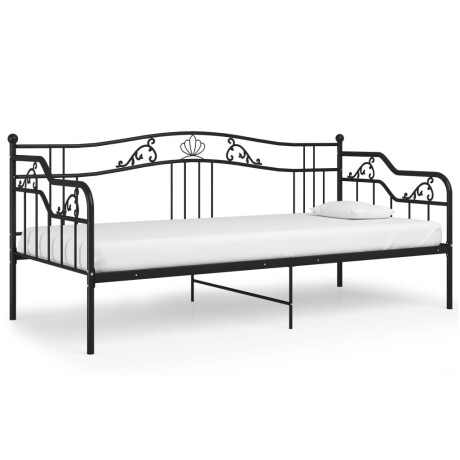 vidaXL Slaapbank metaal zwart 90x200 cm afbeelding2 - 1