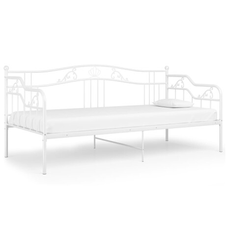 vidaXL Slaapbank metaal wit 90x200 cm afbeelding2 - 1