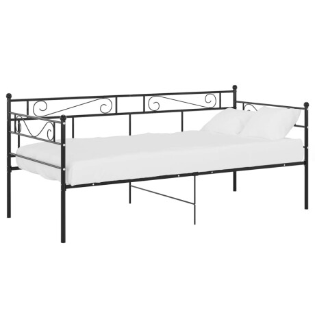 vidaXL Slaapbank metaal zwart 90x200 cm afbeelding2 - 1