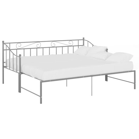 vidaXL Slaapbank uittrekbaar metaal grijs 90x200 cm afbeelding2 - 1