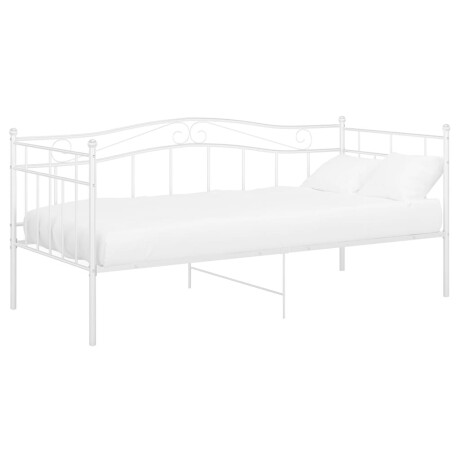 vidaXL Slaapbank metaal wit 90x200 cm afbeelding2 - 1