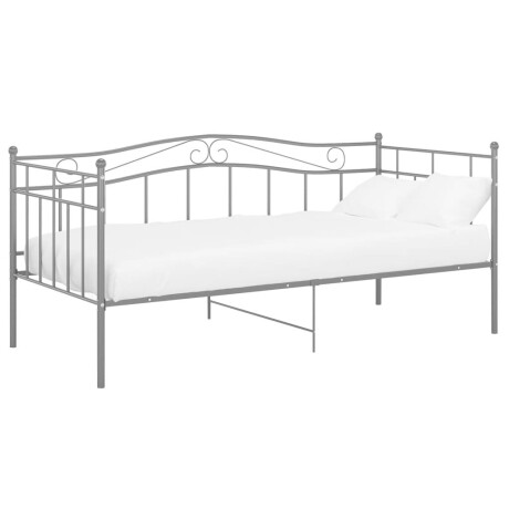 vidaXL Slaapbank metaal grijs 90x200 cm afbeelding2 - 1