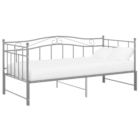vidaXL Slaapbank uittrekbaar metaal grijs 90x200 cm afbeelding2 - 1