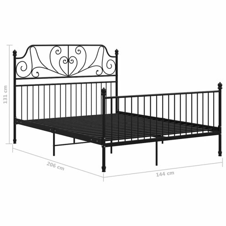 vidaXL Bedframe metaal zwart 140x200 cm afbeelding2 - 1