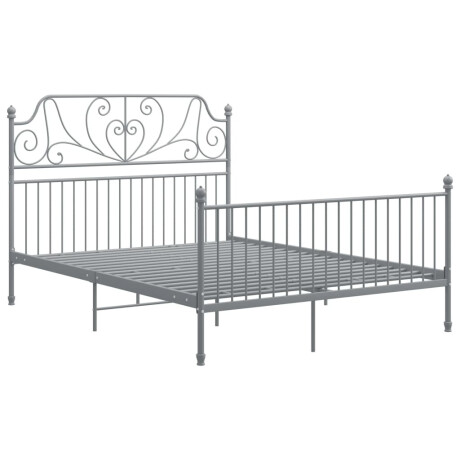 vidaXL Bedframe metaal grijs 160x200 cm afbeelding2 - 1