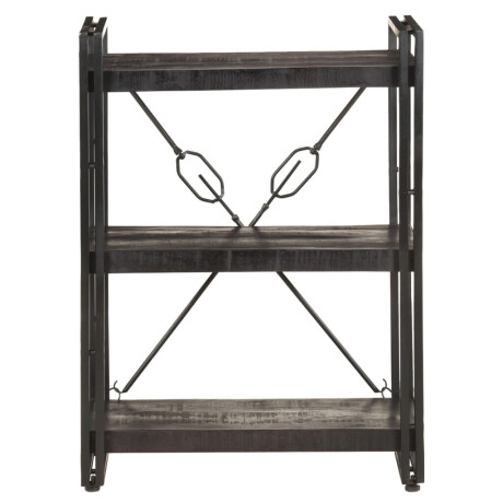 vidaXL Boekenkast met 3 schappen 60x30x80 cm massief mangohout zwart afbeelding2 - 1