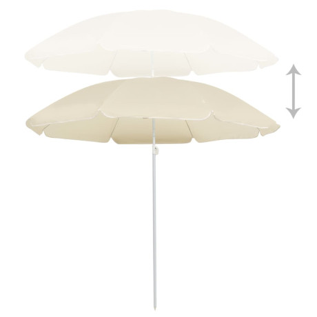 vidaXL Parasol met stalen paal 180 cm zandkleurig afbeelding2 - 1