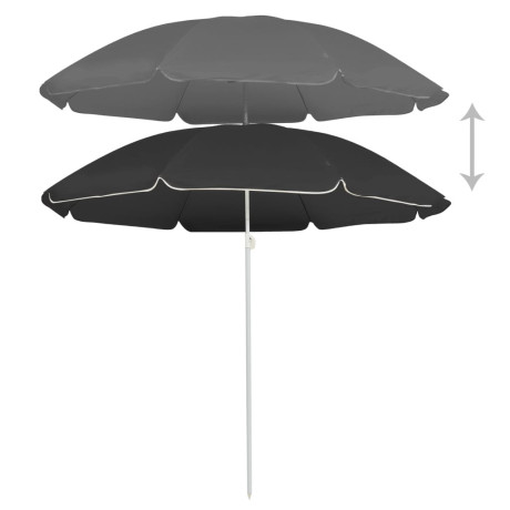 vidaXL Parasol met stalen paal 180 cm antracietkleurig afbeelding2 - 1