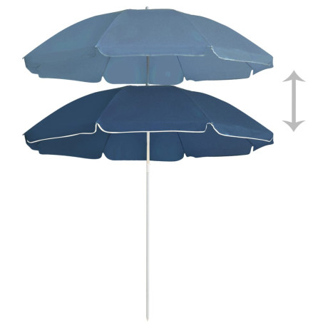 vidaXL Parasol met stalen paal 180 cm blauw afbeelding2 - 1