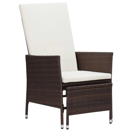 vidaXL 3-delige Loungeset met kussens poly rattan bruin afbeelding2 - 1