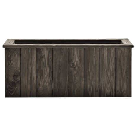 vidaXL Plantenbak verhoogd 74x32x30 cm massief grenenhout grijs afbeelding2 - 1