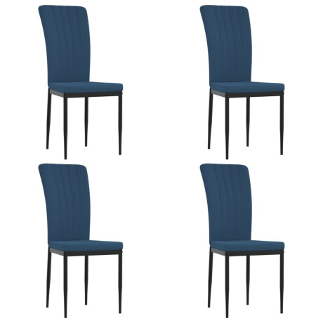 vidaXL Eetkamerstoelen 4 st fluweel blauw afbeelding2 - 1