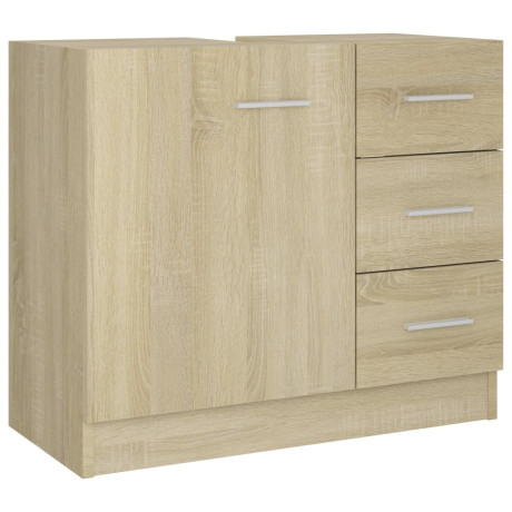 vidaXL Wastafelkast 63x30x54 cm bewerkt hout sonoma eikenkleurig afbeelding2 - 1