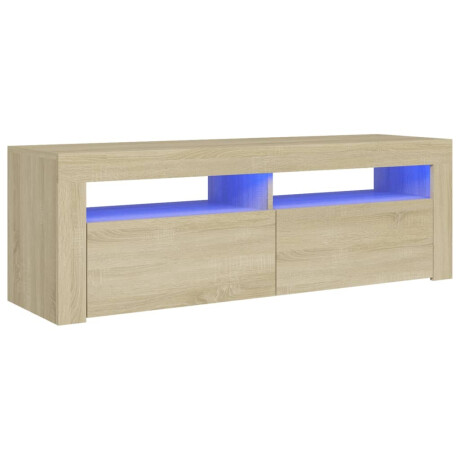 vidaXL Tv-meubel met LED-verlichting 120x35x40 cm sonoma eikenkleurig afbeelding2 - 1