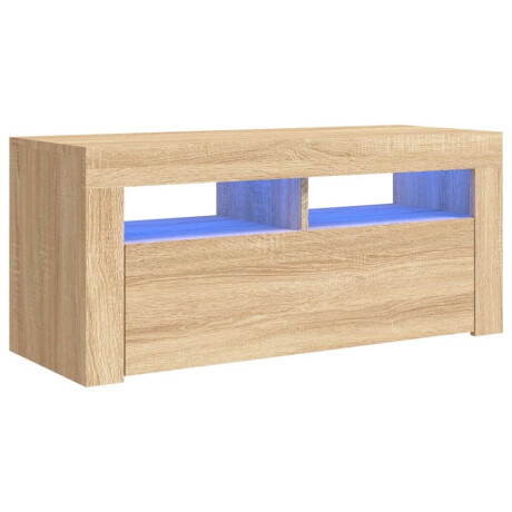 vidaXL Tv-meubel met LED-verlichting 90x35x40 cm sonoma eikenkleurig afbeelding2 - 1