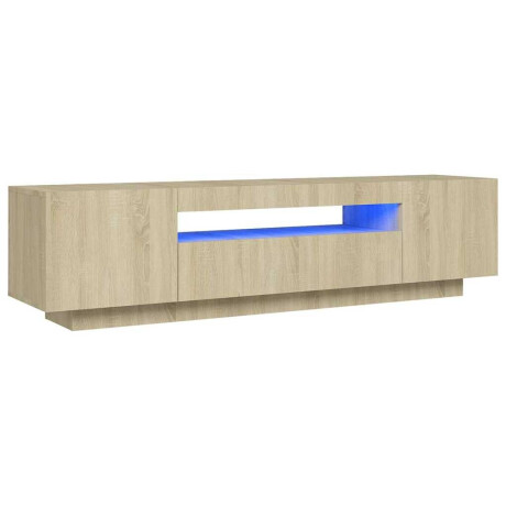 vidaXL Tv-meubel met LED-verlichting 160x35x40 cm sonoma eikenkleurig afbeelding2 - 1