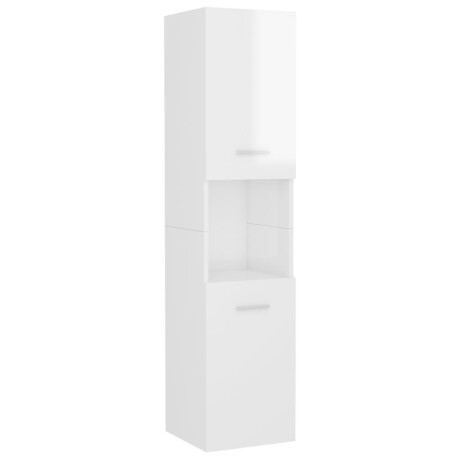vidaXL Badkamerkast 30x30x130 cm bewerkt hout hoogglans wit afbeelding2 - 1