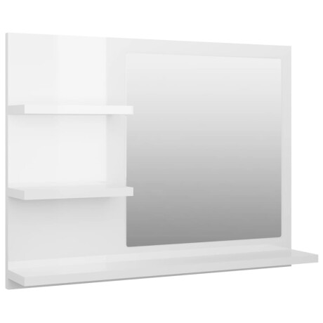 vidaXL Badkamerspiegel 60x10,5x45 cm bewerkt hout hoogglans wit afbeelding2 - 1