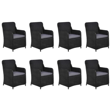 vidaXL 11-delige Tuinset poly rattan zwart afbeelding2 - 1