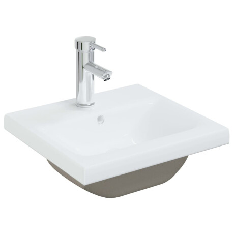 vidaXL Inbouwwastafel met kraan 42x39x18 cm keramiek wit afbeelding2 - 1